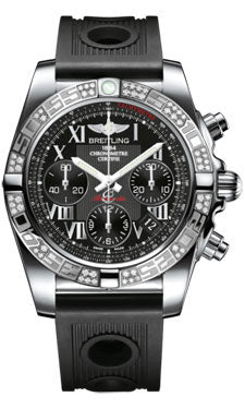 Breitling Chronomat 41 Steel Diamond Bezel - Ocean Racer Strap AB0140AA/BC04-ocean-racer-black-deployant Men's Watch