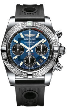 Breitling Chronomat 41 Steel Diamond Bezel - Ocean Racer Strap AB0140AA/C830-ocean-racer-black-folding Men's Watch