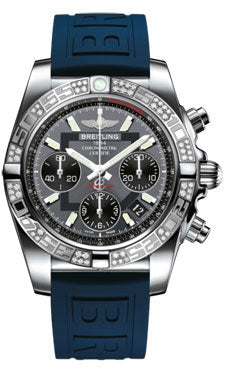 Breitling Chronomat 41 Steel Diamond Bezel - Diver Pro III Strap - Tang AB0140AA/F554-diver-pro-iii-blue-tang Men's Watch