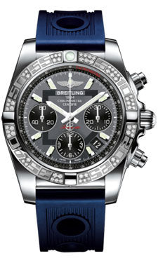 Breitling Chronomat 41 Steel Diamond Bezel - Ocean Racer Strap AB0140AA/F554-ocean-racer-blue-folding Men's Watch