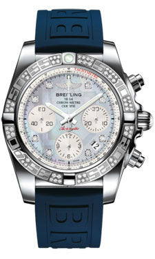 Breitling Chronomat 41 Steel Diamond Bezel - Diver Pro III Strap - Deployant AB0140AA/G712-diver-pro-iii-blue-deployant Men's Watch