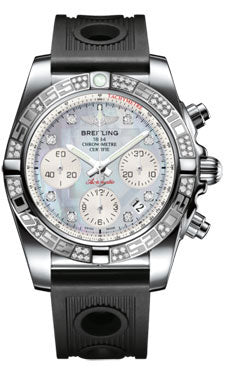 Breitling Chronomat 41 Steel Diamond Bezel - Ocean Racer Strap AB0140AA/G712-ocean-racer-black-folding Men's Watch