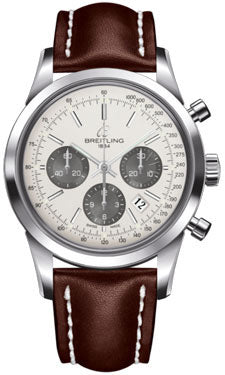 Breitling Transocean 01 Chronograph Stainless Steel AB015212/G724AB015212/G724 Leather Brown Deployant Mens Watch