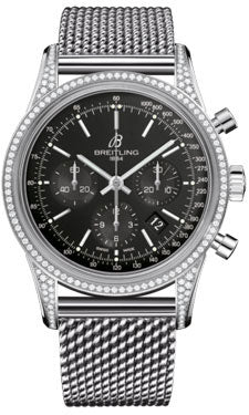 Breitling Transocean Chronograph Stainless Steel Dia Case AB0152AF/BA99 Ocean Classic Mens Watch