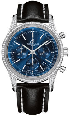 Breitling Transocean Chronograph Stainless Steel Dia Case AB0152AF/C860 Croco Tang Mens Watch