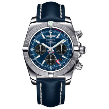 Breitling Chronomat 44 GMT Leather Strap AB042011/C852-leather-blue-tang