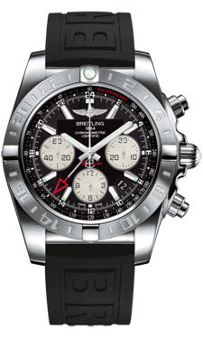 Breitling Chronomat 44 GMT AB042011/BB56 Stainless Steel on diver-pro-iii-black-folding Men's Watch