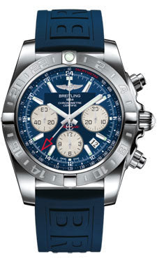 Breitling Chronomat 44 GMT AB042011/C851 blue Stainless Steel on Diver Pro III Tang Men's Watch