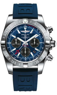 Breitling Chronomat 44 GMT AB042011/C852 blue Stainless Steel on Diver Pro III Tang Men's Watch