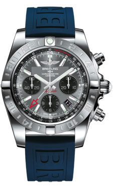 Breitling Chronomat 44 GMT AB042011/F561 blue Stainless Steel on Diver Pro III Tang Men's Watch