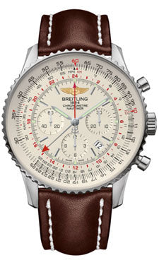 Breitling Navitimer GMT AB044121/G783 Leather Brown Strap Tang Mens Watch