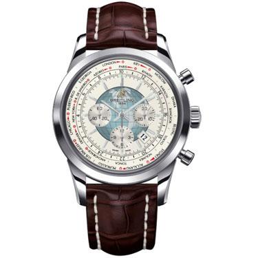 Breitling Transocean Chronograph Unitime Stainless Steel AB0510U0/A732-croco-brown-deployant