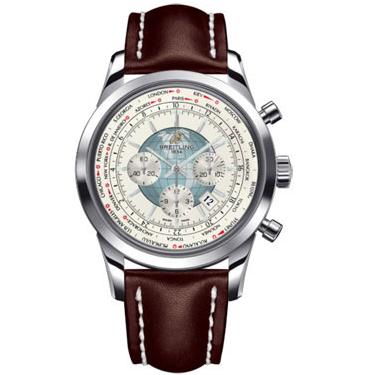 Breitling Transocean Chronograph Unitime Stainless Steel AB0510U0/A732-leather-brown-tang