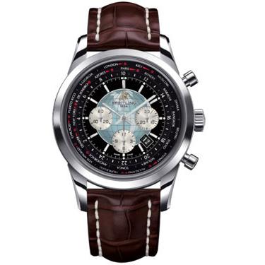 Breitling Transocean Chronograph Unitime Stainless Steel AB0510U4/BB62-croco-brown-deployant