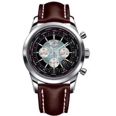 Breitling Transocean Chronograph Unitime Stainless Steel AB0510U4/BB62-leather-brown-tang