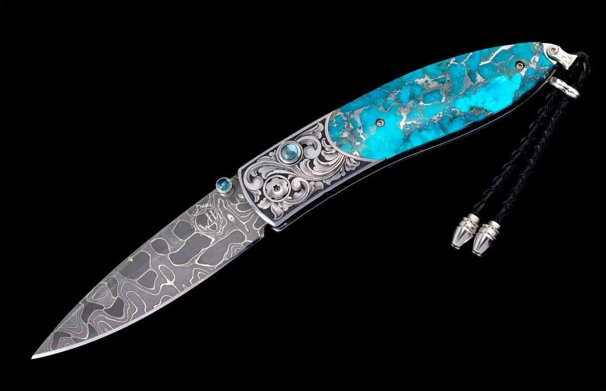 William Henry KNIVES B05 Turquoise Scroll