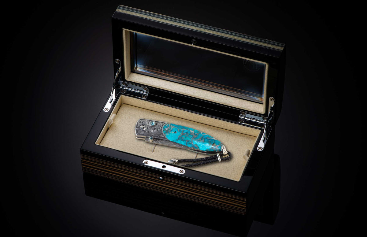 William Henry KNIVES B05 Turquoise Scroll