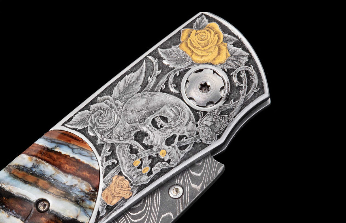 William Henry KNIVES B12 Skull & Roses II