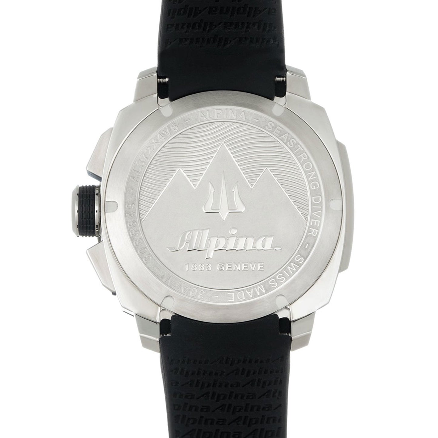 ALPINA Seastrong Diver 300 Quartz Chrono Stainless Steel Black/Orange On Strap Men's Watch AL-372LBO4V6