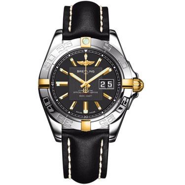 Breitling Galactic 41 Two-Tone B49350L2/BA08-leather-black-tang