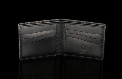 William Henry LEATHER Bi-Fold Wallet - Midnight Lizard BF LIZ BLK