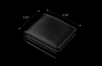 William Henry LEATHER Bi-Fold Wallet - Midnight Lizard BF LIZ BLK