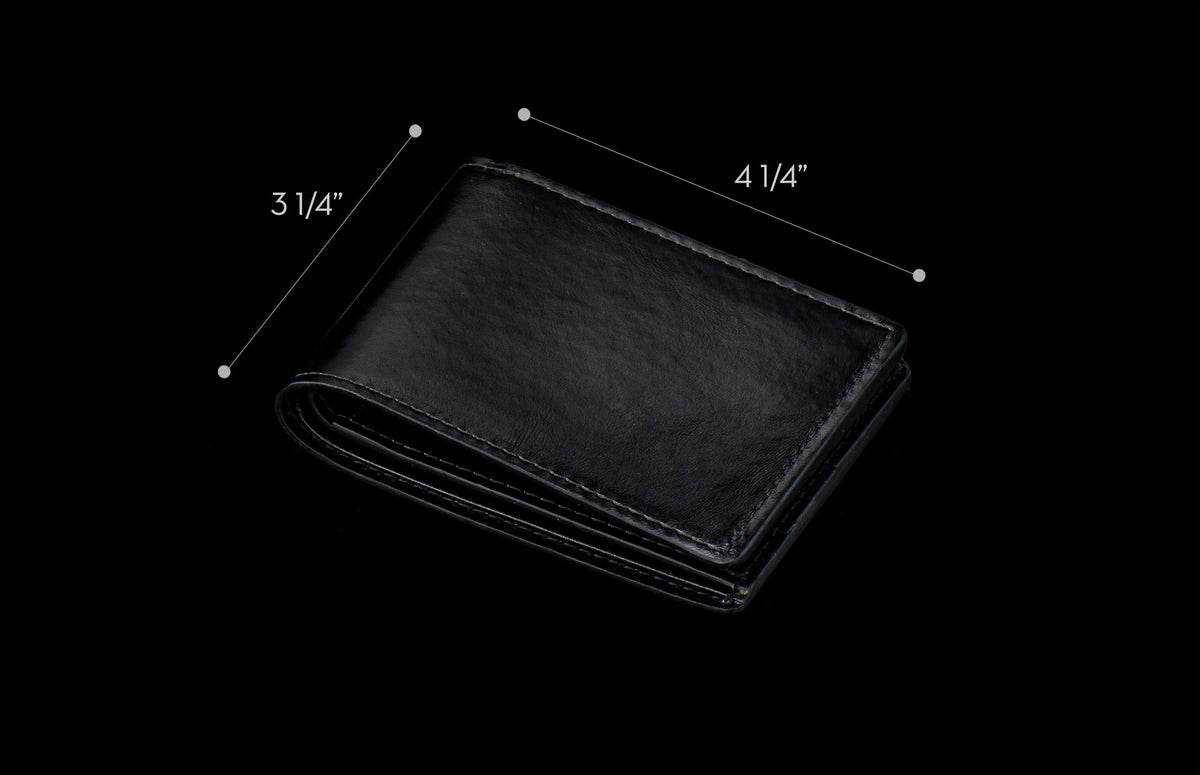 William Henry LEATHER Bi-Fold Wallet - Midnight Lizard BF LIZ BLK