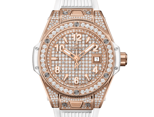 Hublot Big Bang One Click King Gold White Full Pavé 33 mm 485.OE.9000.RW.1604