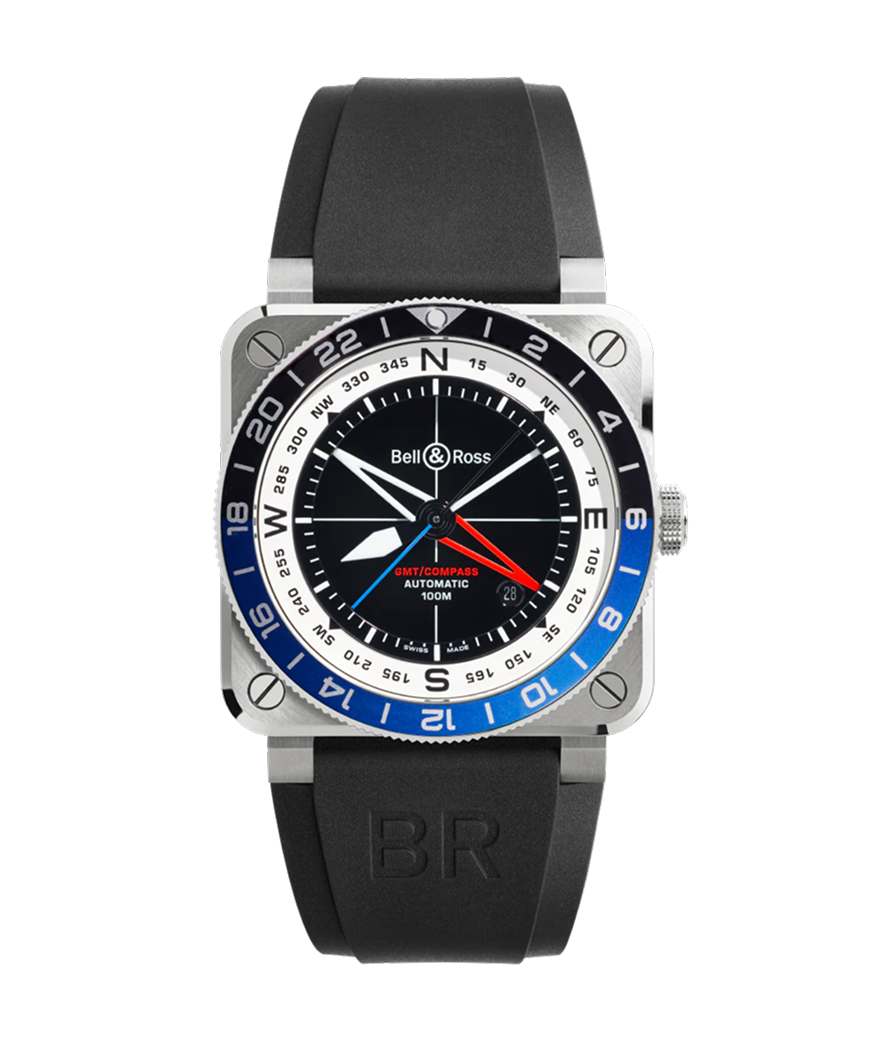 Bell & Ross Montre BR-03 GMT Compass BR0393-COM-ST/SRB