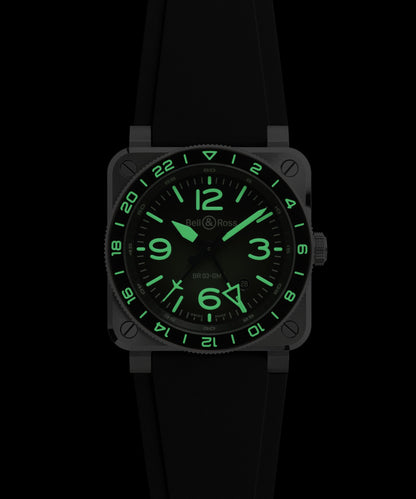 Bell & Ross Montre BR-03 GMT Green Lum BR0393-GN-ST/SRB
