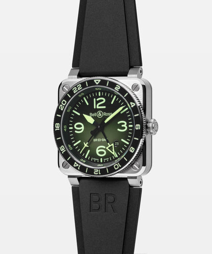 Bell & Ross Montre BR-03 GMT Green Lum BR0393-GN-ST/SRB