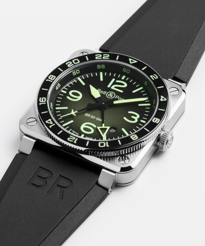 Bell & Ross Montre BR-03 GMT Green Lum BR0393-GN-ST/SRB