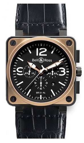 Bell & Ross BR 01-94 Chronograph Pink Gold & Carbon Watch