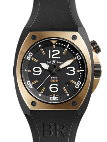 Bell & Ross BR 02 Automatic Pink Gold Carbon Finish Watch