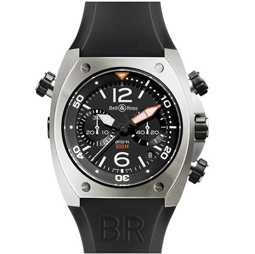 Bell & Ross BR 02 Chronograph Steel Finish Watch