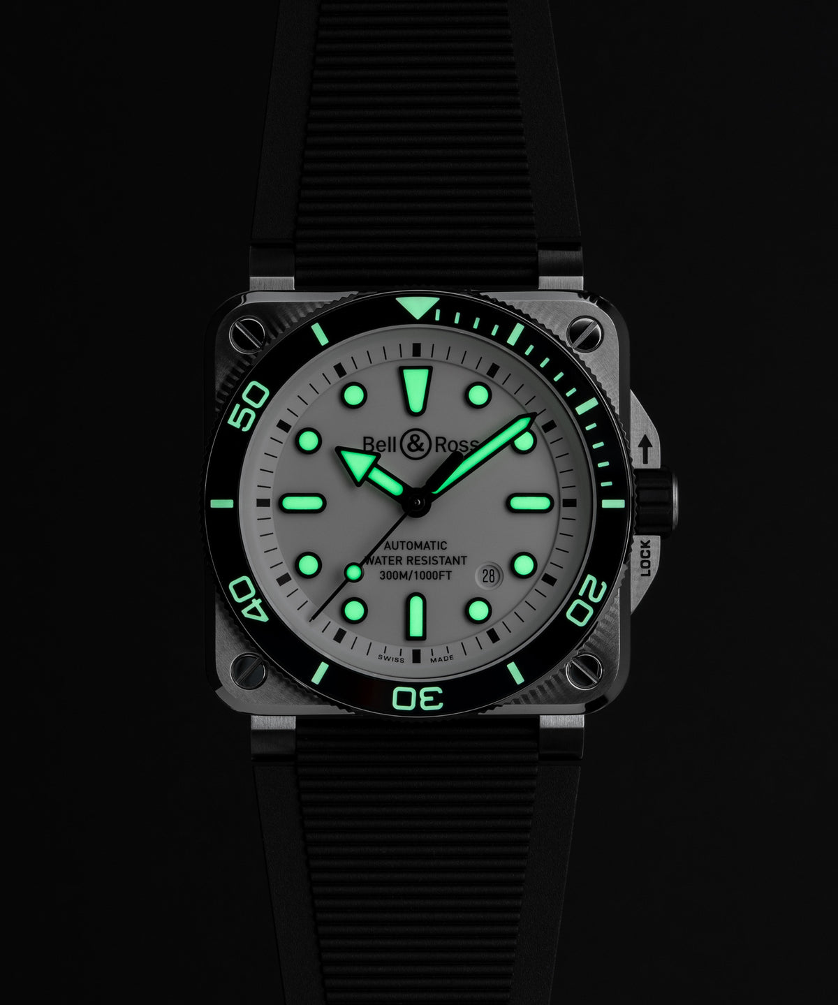 Bell & Ross Watch BR-03 Diver White Steel BR03A-D-WH-ST/SRB