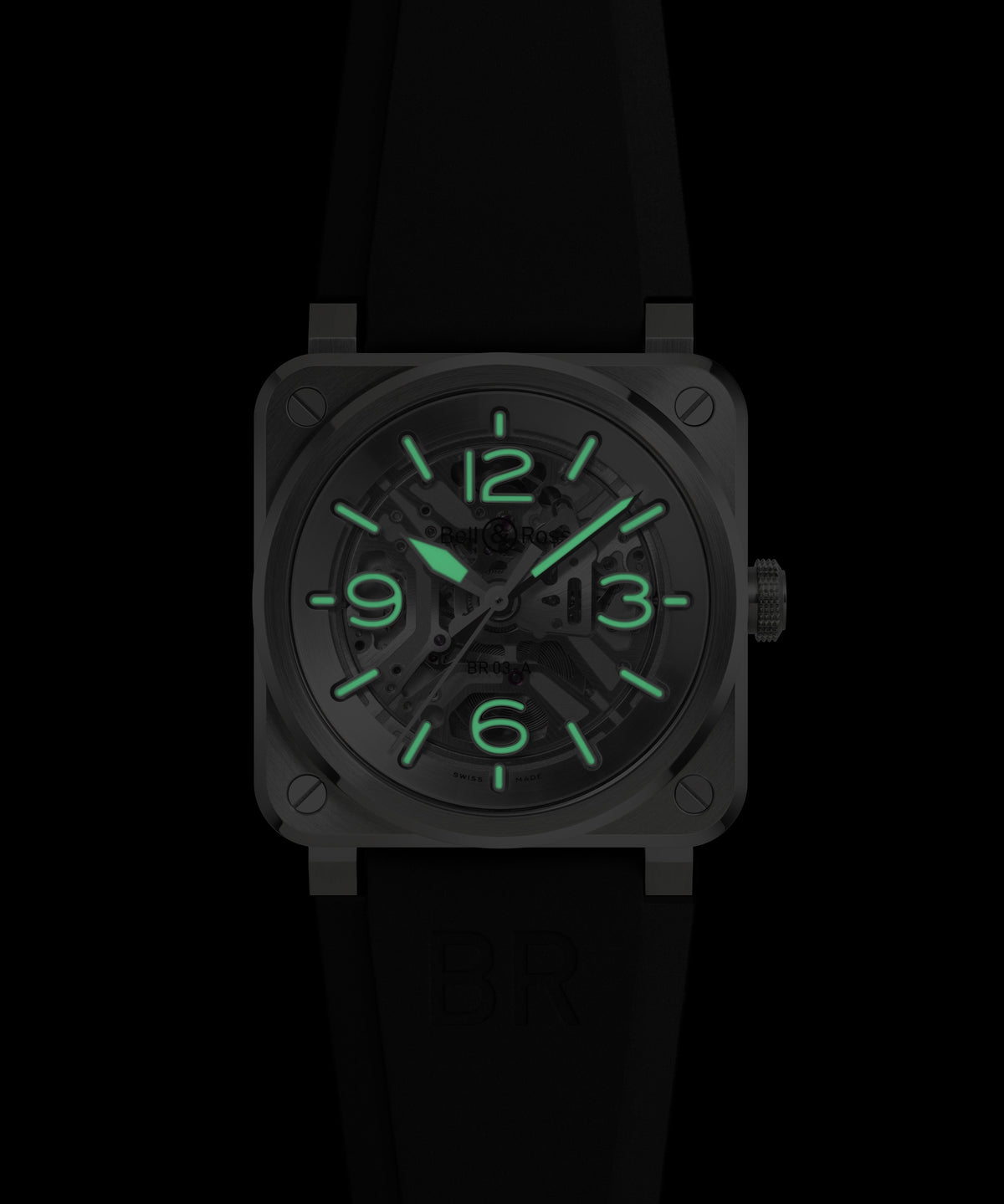 Bell & Ross Montre BR-03 Skeleton Steel BR03A-BL-SKST/SRB