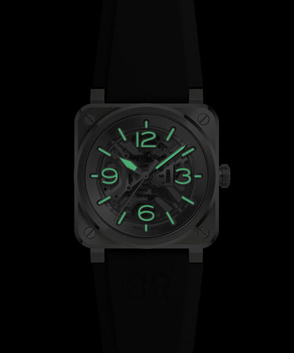 Bell & Ross Montre BR-03 Skeleton Steel BR03A-BL-SKST/SRB