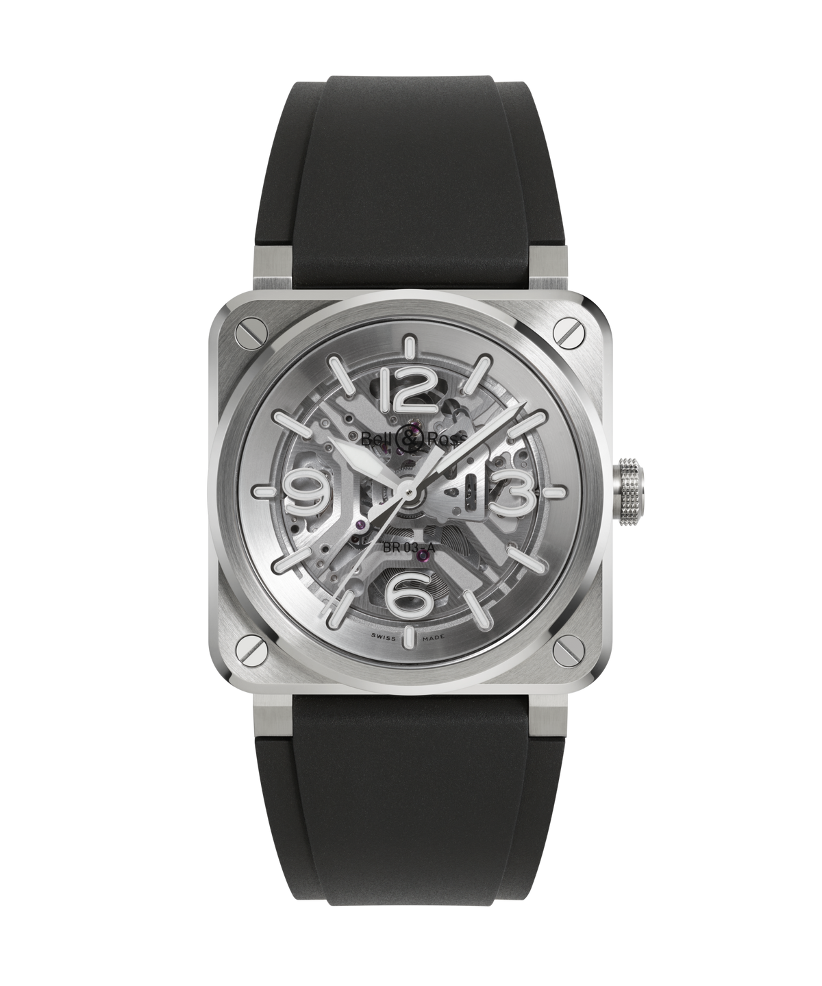 Bell & Ross Montre BR-03 Skeleton Steel BR03A-BL-SKST/SRB