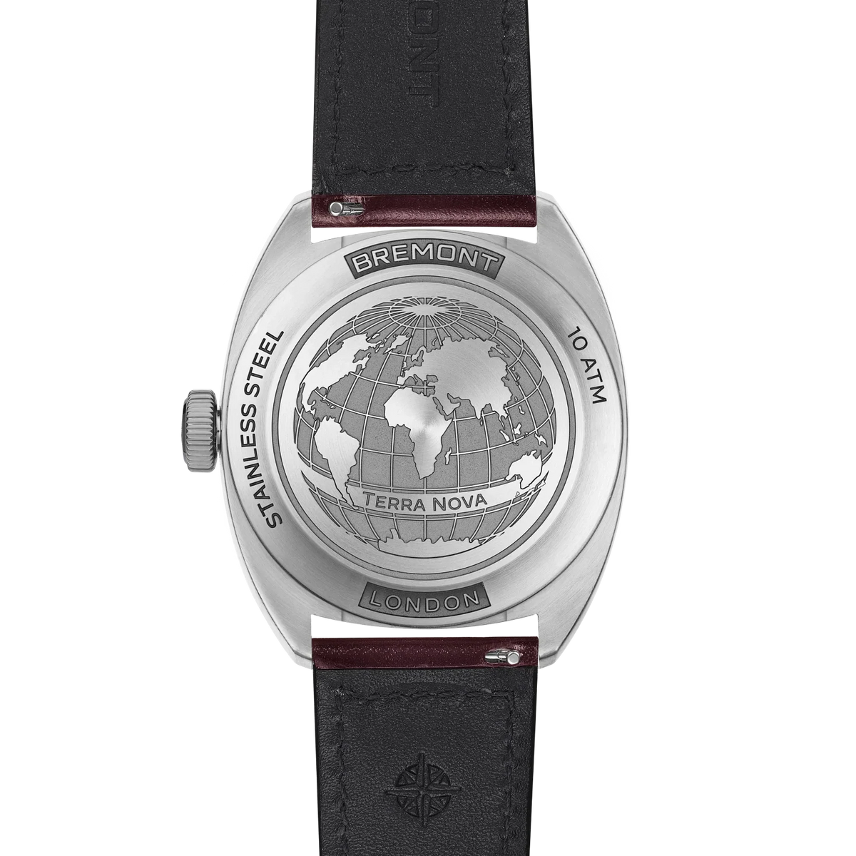 Bremont Watches | Mens | Terra Nova Terra Nova 40.5mm Jumping Hour Burgundy Leather Strap TN40-JH-SS-BG-L-S
