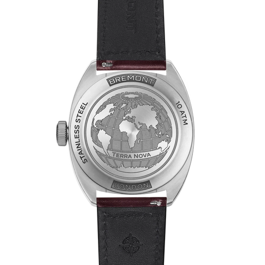 Bremont Watches | Mens | Terra Nova Terra Nova 40.5mm Jumping Hour Burgundy Leather Strap TN40-JH-SS-BG-L-S