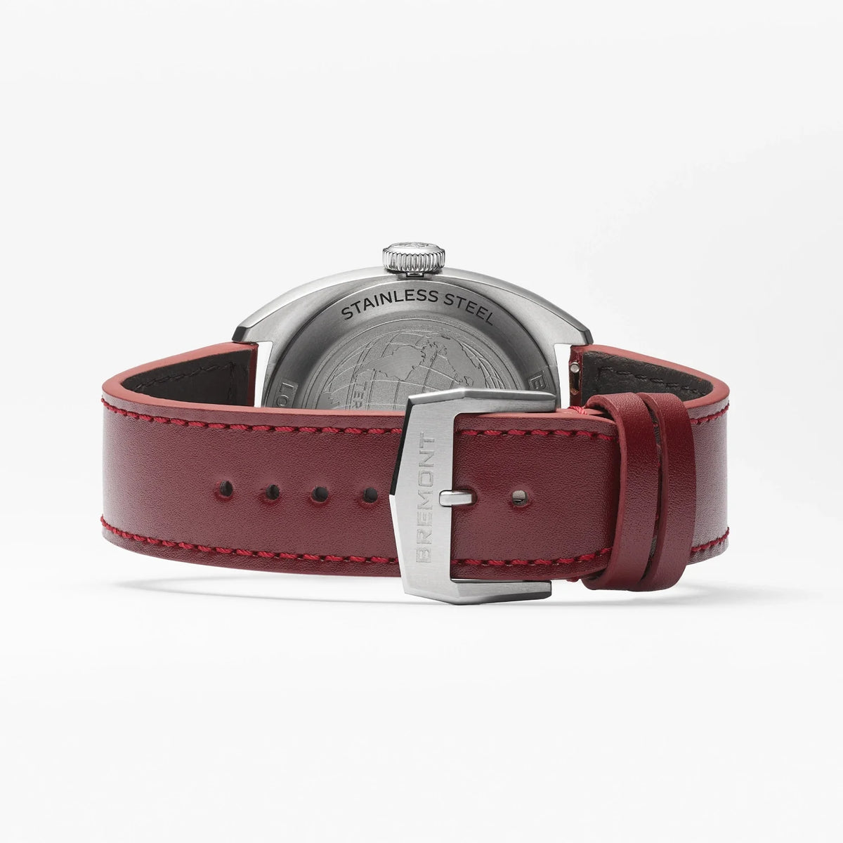 Bremont Watches | Mens | Terra Nova Terra Nova 40.5mm Jumping Hour Burgundy Leather Strap TN40-JH-SS-BG-L-S