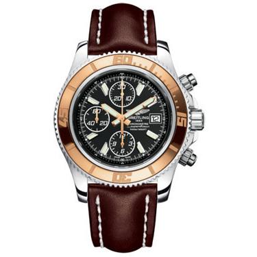 Breitling Superocean Chronograph II Abyss White Steel and Gold C1334112/BA84-leather-brown-folding