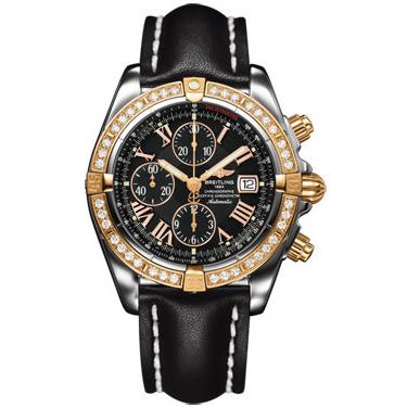 Breitling Chronomat Steel and Rose Gold Diamonds C1335653/B821-leather-black-tang