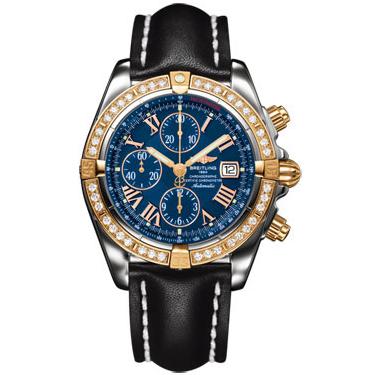 Breitling Chronomat Steel and Rose Gold Diamonds C1335653/C710-leather-black-tang