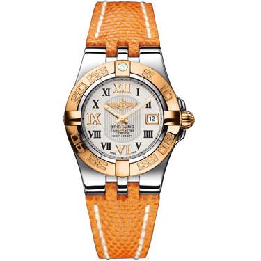 Breitling Galactic 30 Steel and Rose Gold C71340L2/G672-lizard-orange-deployant