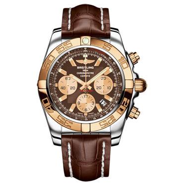 Breitling Chronomat B01 Stainless Steel Satin Bezel CB011012/Q576-croco-brown-deployant