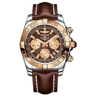 Breitling Chronomat B01 Stainless Steel Satin Bezel CB011012/Q576-leather-brown-deployant