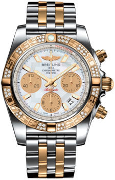 Breitling Chronomat 41 Steel and Gold Diamond Bezel - Steel and Gold Pilot Bracelet CB0140AA/A722-pilot-steel-rose-gold Men's Watch