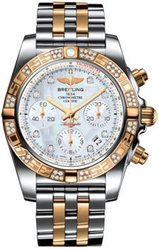 Breitling Chronomat 41 Steel and Gold Diamond Bezel - Steel and Gold Pilot Bracelet CB0140AA/A723-pilot-steel-rose-gold Men's Watch